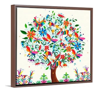 Foto 1 | Cuadro Arbol La Vida Arte Mexicano Canvas C/ Marco Flotado