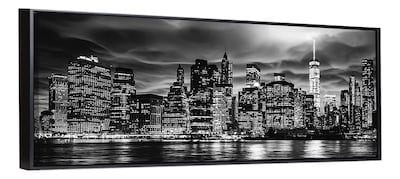 Foto 1 | Cuadro Ciudad Nueva York Moderno En Canvas Con Marco Flotante Negro