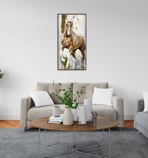 Foto 2 | Cuadro Caballo Abstracto Decorativo En Lienzo Canvas C/marco