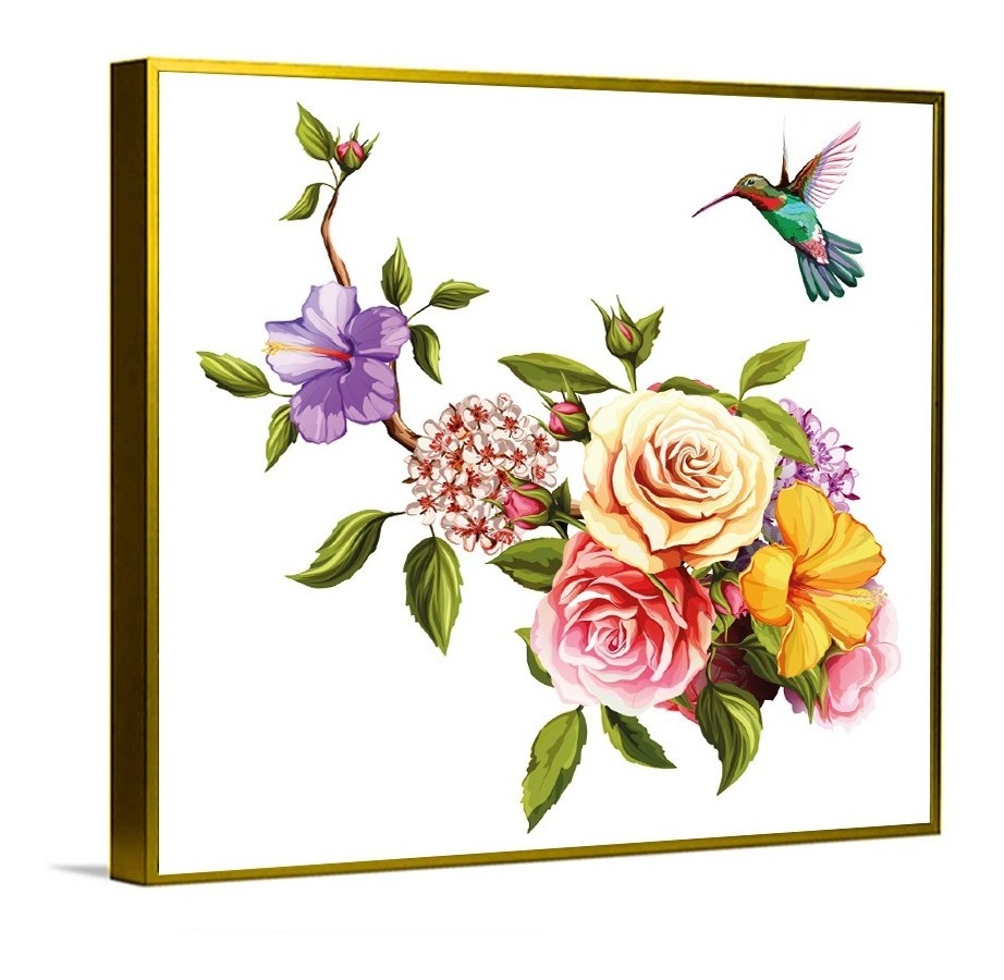 Foto 2 | Cuadro Lienzo Canvas Con Marco Flotante Decorativo Colibrí