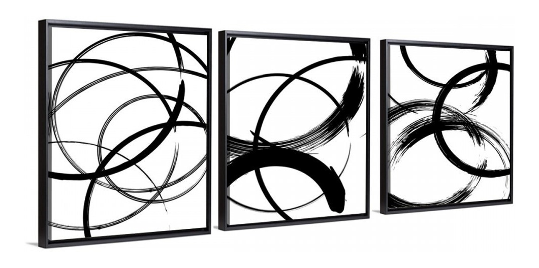 Set De Cuadros Canvas Minimalista Moderno Con Marco Flotante