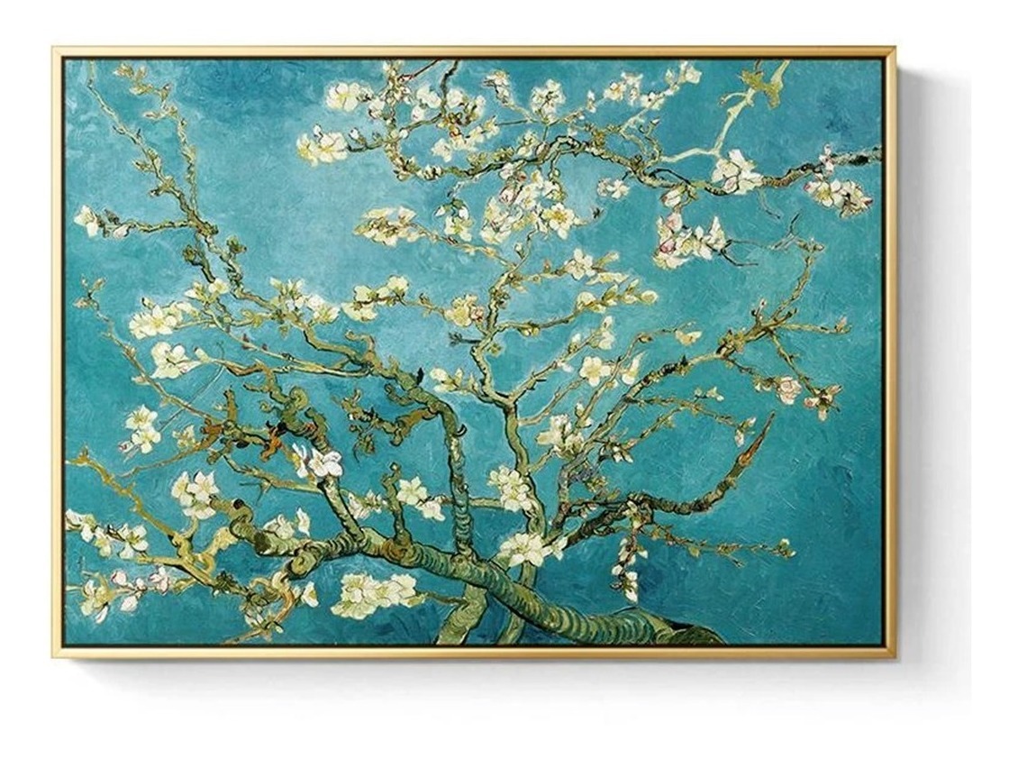 Foto 3 pulgar | Cuadro Canvas Van Gogh Con Marco Flotado Almendro En Flor