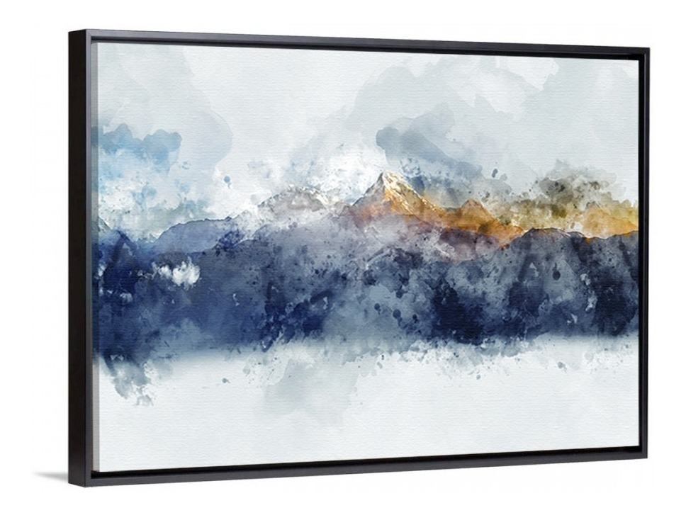 Cuadro Canvas Con Marco Flotante Paisaje Montañas Grande