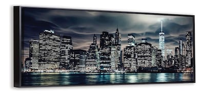 Foto 1 | Cuadro Ciudad Nueva York Moderno En Canvas Con Marco Flotante Negro