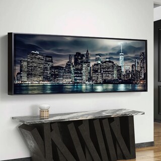 Foto 2 | Cuadro Ciudad Nueva York Moderno En Canvas Con Marco Flotante Negro