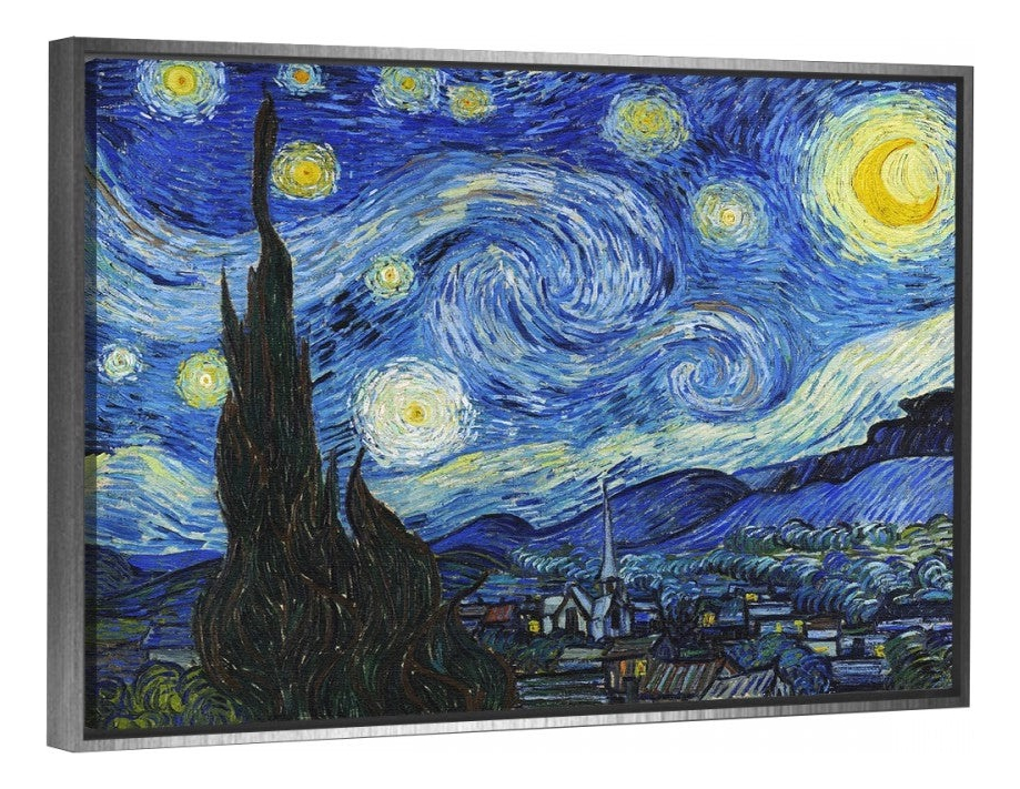 Foto 2 pulgar | Canvas Cuadro Noche Estrellada Con Marco Flotante  73x92cm