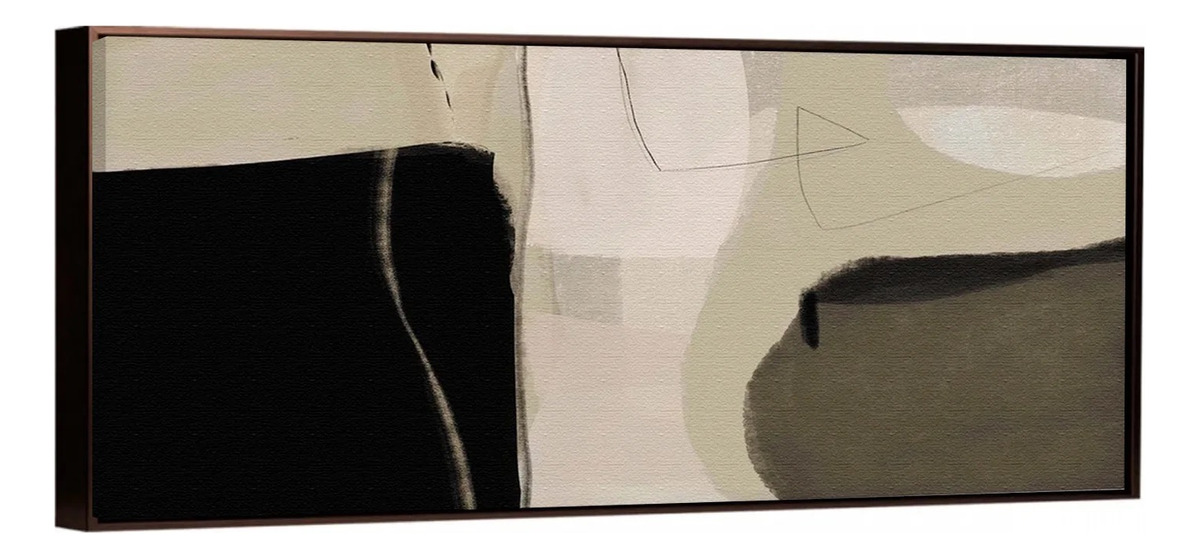 Foto 1 | Cuadro Canvas Abstracto Con Marco Flotado Neurtro Moderno