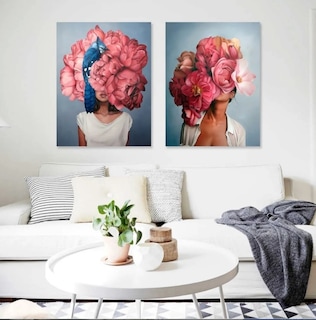 Foto 1 | Cuadros Canvas Con Marcos Flotantes Mujeres Flores