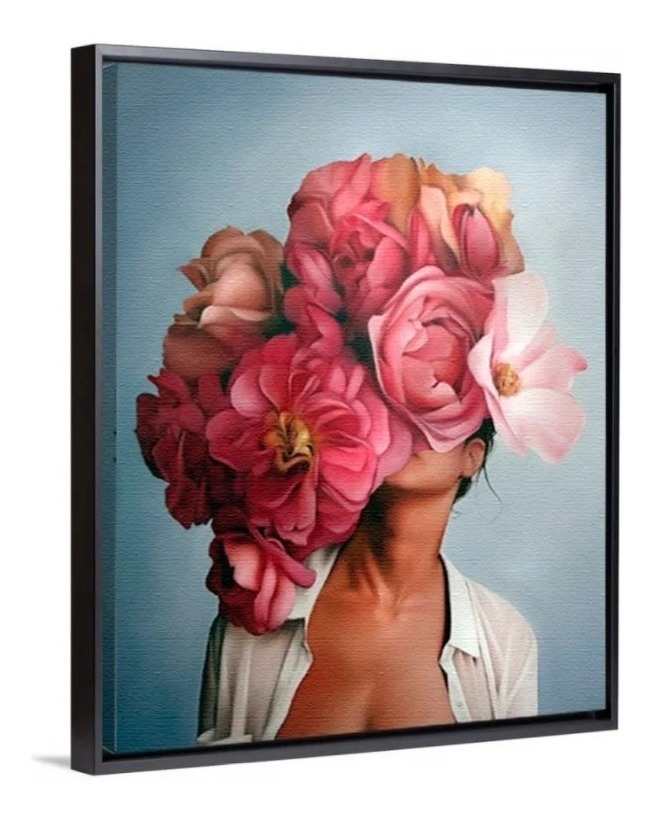 Foto 2 | Cuadros Canvas Con Marcos Flotantes Mujeres Flores