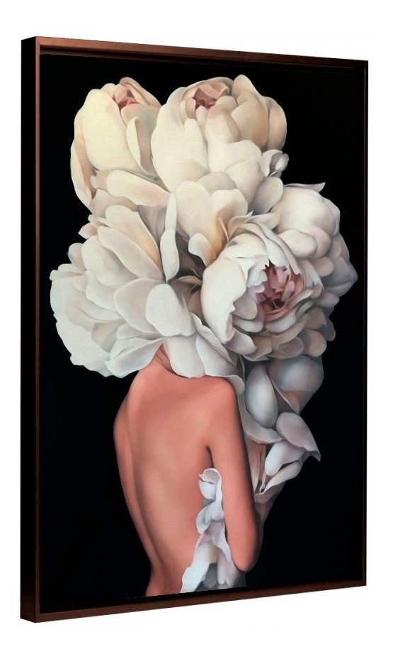 Foto 2 | Cuadros Canvas Con Marcos Flotantes Mujeres Flores