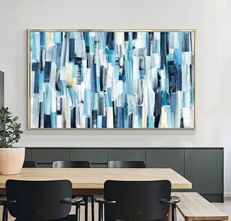 Foto 2 | Cuadro Canvas Con Marco Flotante Decorativo Abstracto Azul
