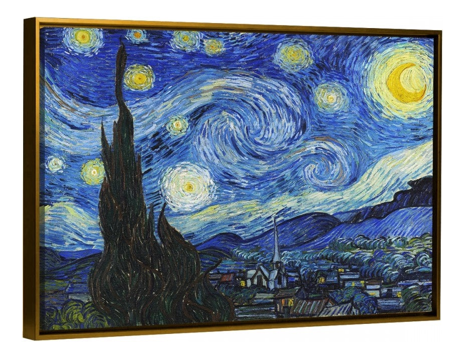 Foto 2 pulgar | Canvas Cuadro Noche Estrellada Con Marco Flotante  73x92cm