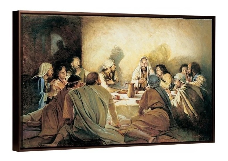 Cuadro Canvas Ultima Cena Con Marco Flotante 120x80