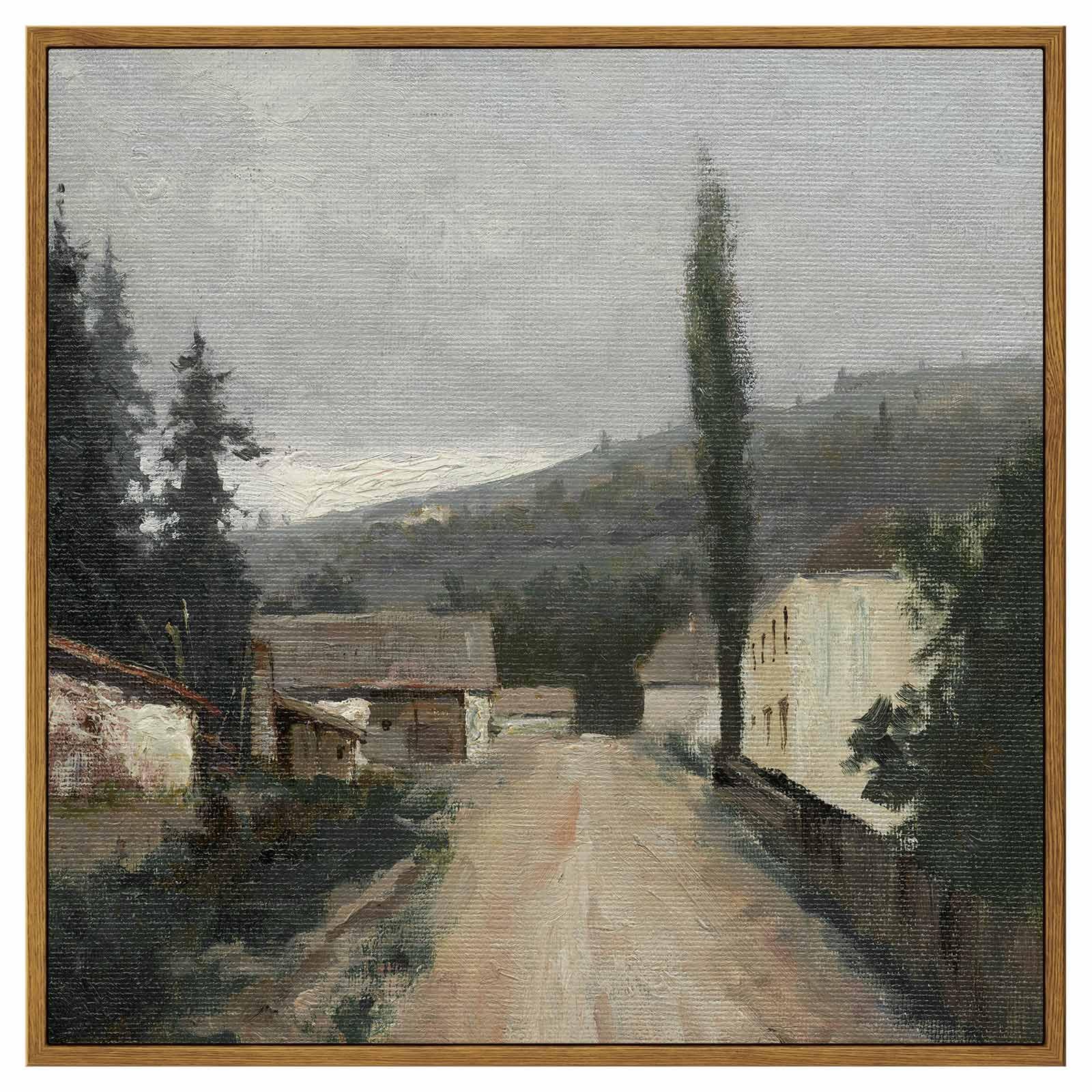 Foto 2 pulgar | Lienzo Decorativo En Simsea Vintage Village Con Paisajes Rústicos, 40 X 40 Cm - Venta Internacional.