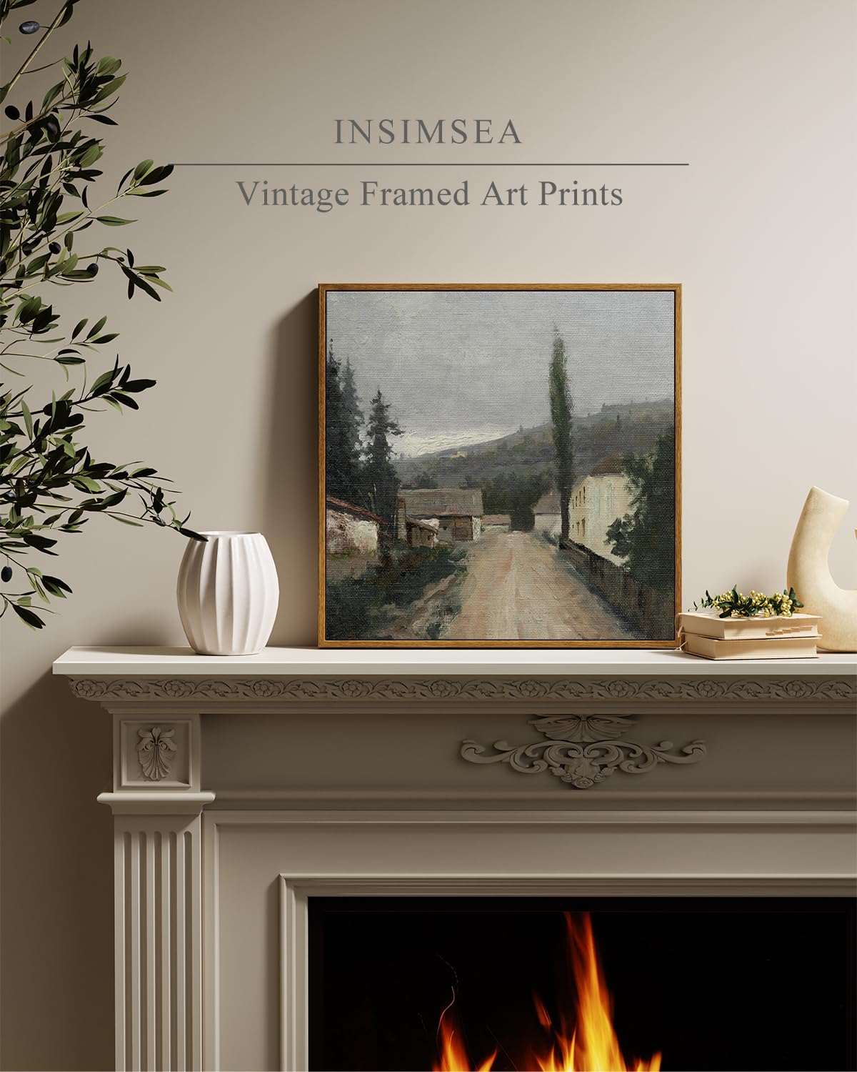 Foto 2 | Lienzo Decorativo En Simsea Vintage Village Con Paisajes Rústicos, 40 X 40 Cm - Venta Internacional.