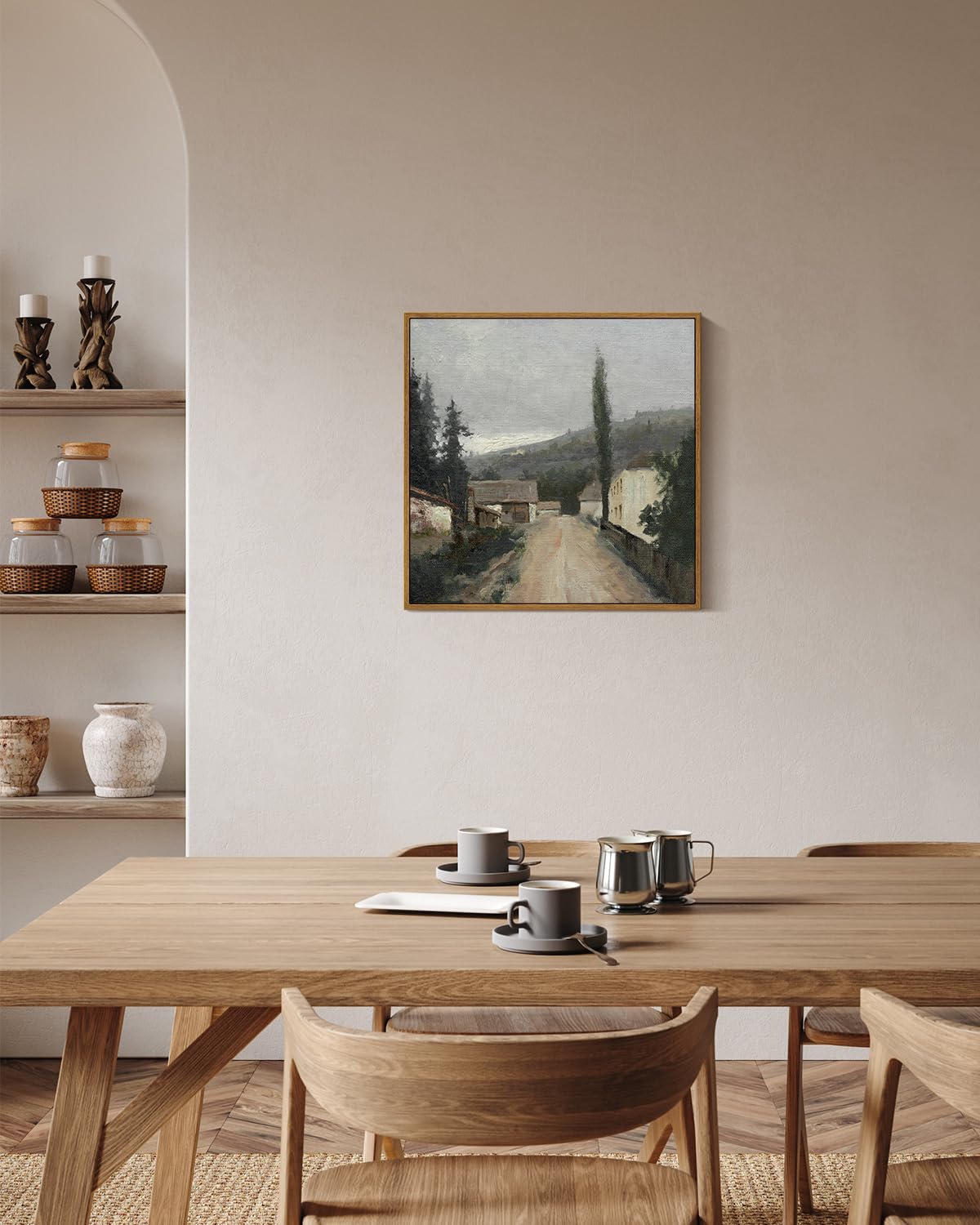 Foto 5 pulgar | Lienzo Decorativo En Simsea Vintage Village Con Paisajes Rústicos, 40 X 40 Cm - Venta Internacional.