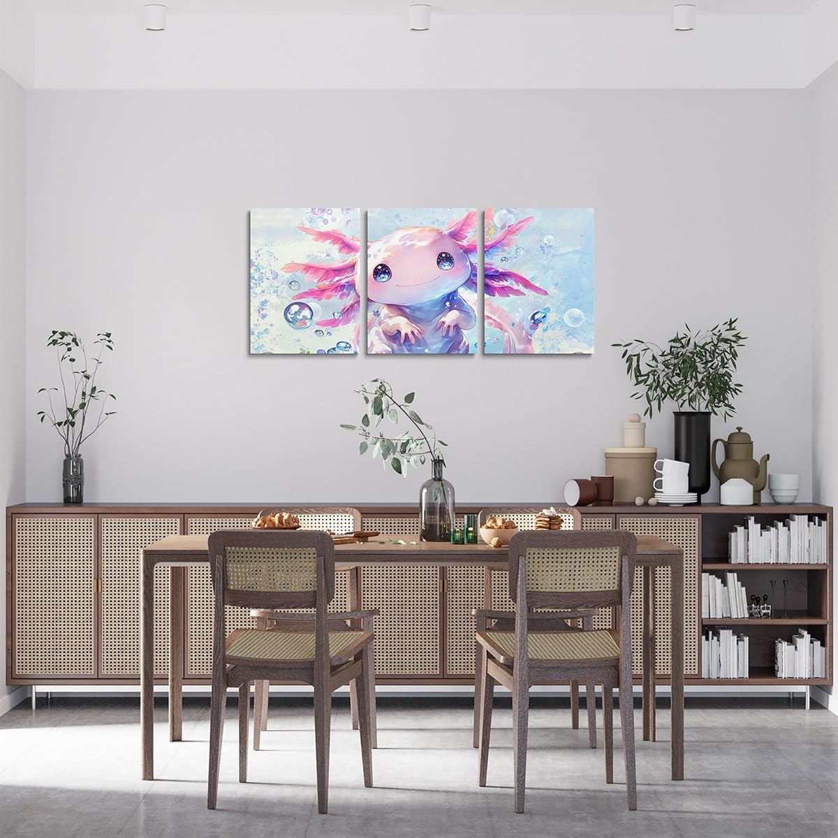 Foto 3 pulgar | Lienzo Decorativo De Pared Feelyou Axolotl Ocean Sealife 30 X 40 Cm X 3 - Venta Internacional.
