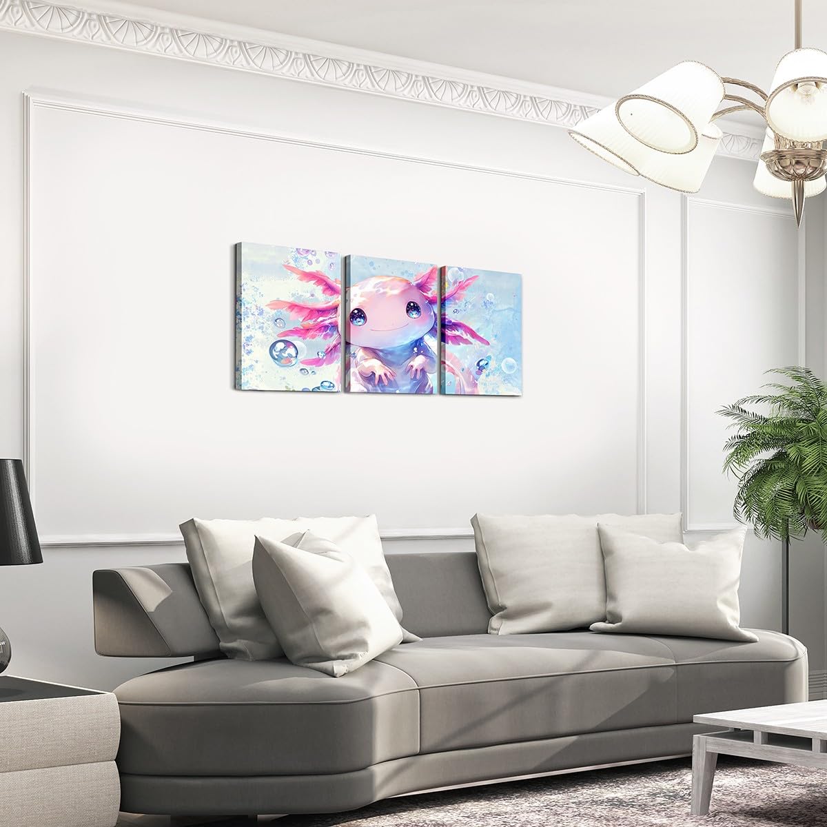 Foto 4 pulgar | Lienzo Decorativo De Pared Feelyou Axolotl Ocean Sealife 30 X 40 Cm X 3 - Venta Internacional.
