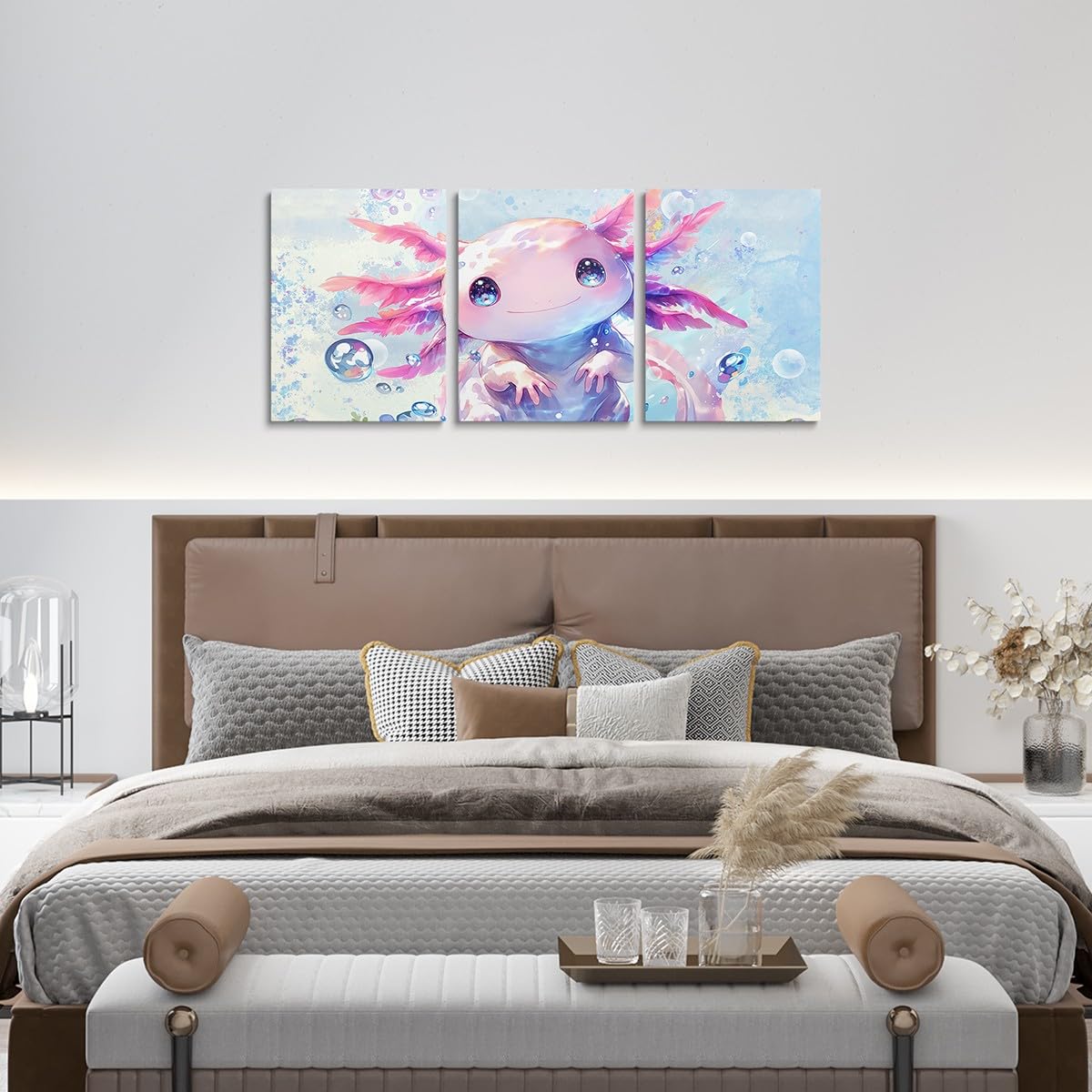 Foto 5 pulgar | Lienzo Decorativo De Pared Feelyou Axolotl Ocean Sealife 30 X 40 Cm X 3 - Venta Internacional.