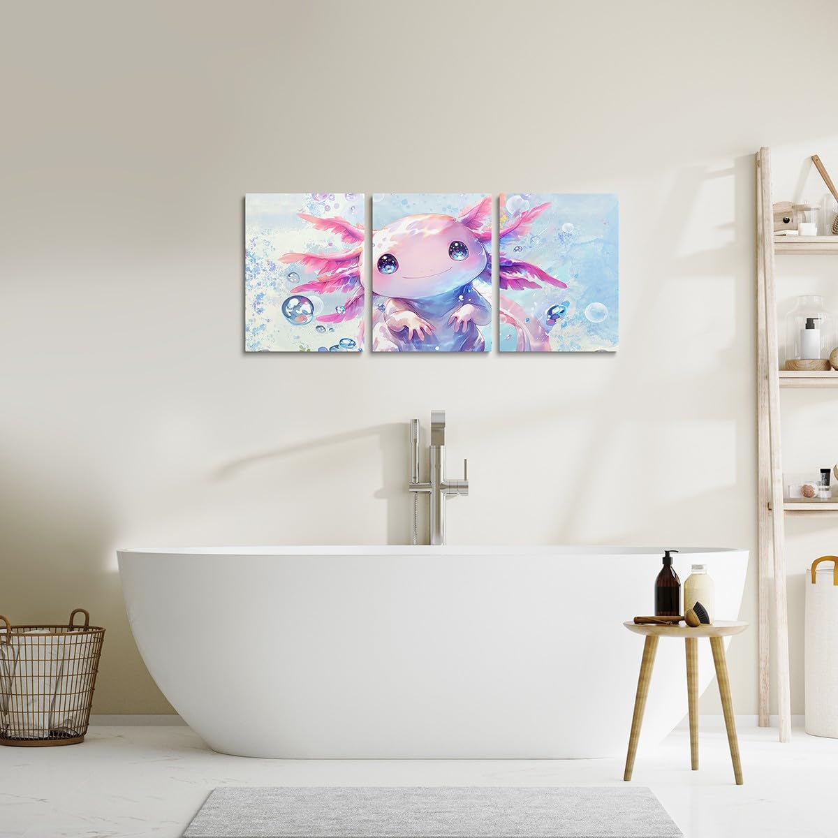 Foto 6 pulgar | Lienzo Decorativo De Pared Feelyou Axolotl Ocean Sealife 30 X 40 Cm X 3 - Venta Internacional.
