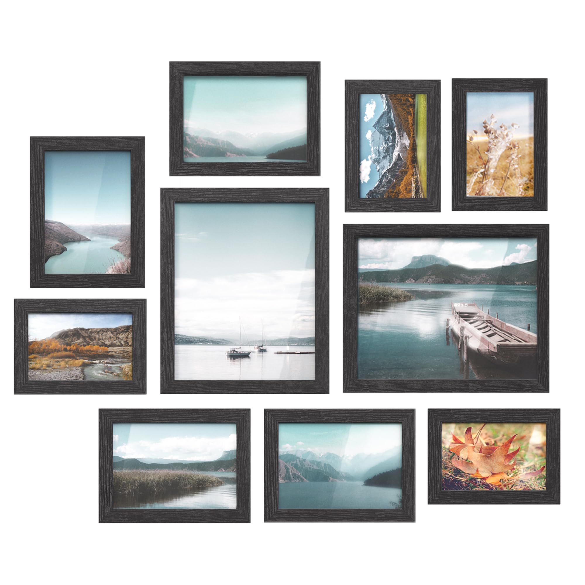 Set De 10 Marcos De Fotos Songmics Para Collage Con Tinta De Vidrio, Color Negro - Venta Internacional.