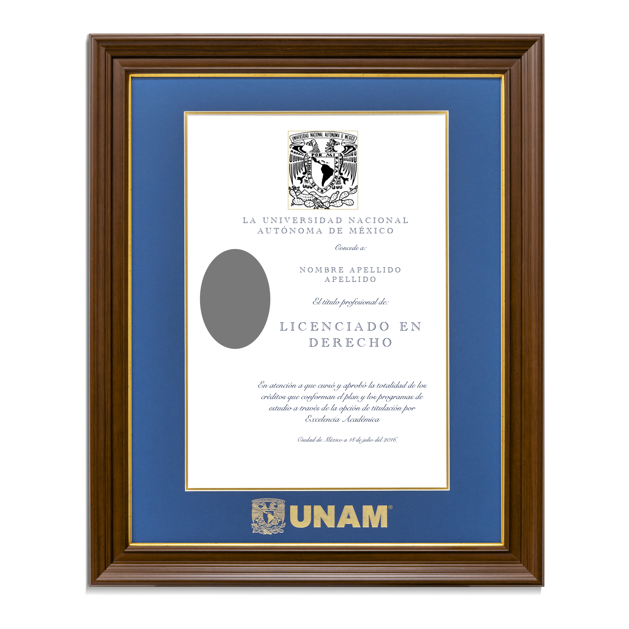 Marco Oficial Unam , Para Título Universitario  40x50 Cm