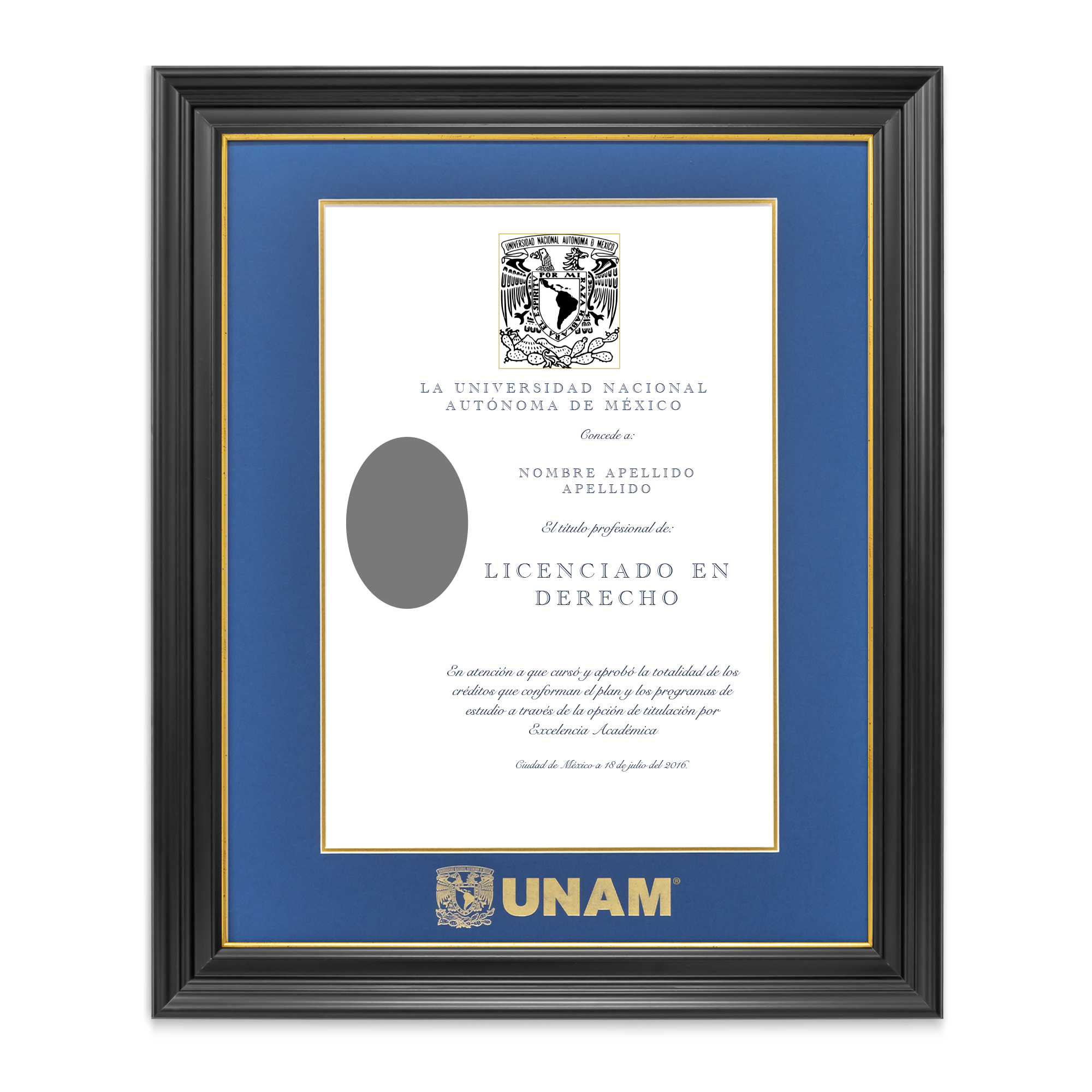 Marco Oficial Unam , Para Título Universitario 40x50 Cm