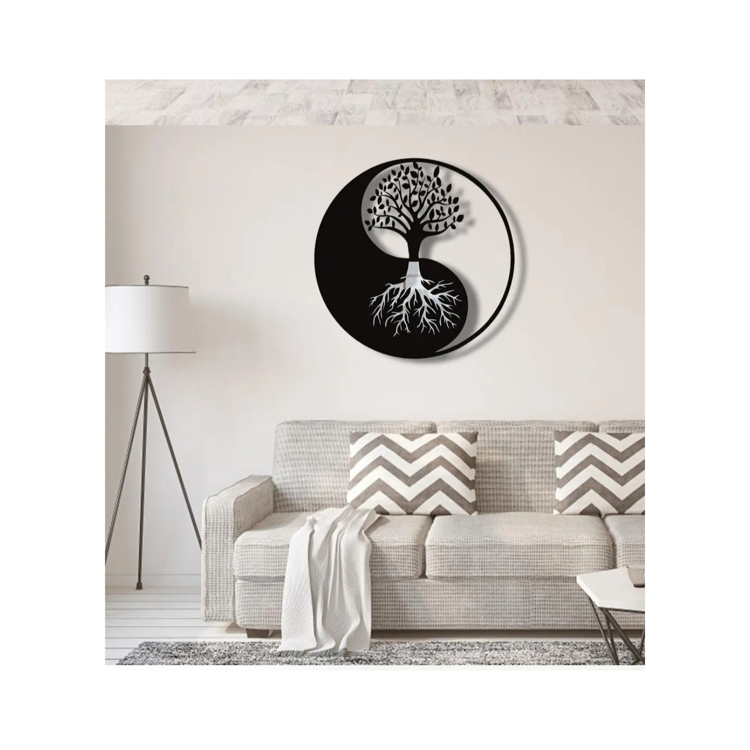 Cuadro Decorativo Yin Yang, Madera Mdf, 40 Cm X 40 Cm - Venta Internacional.