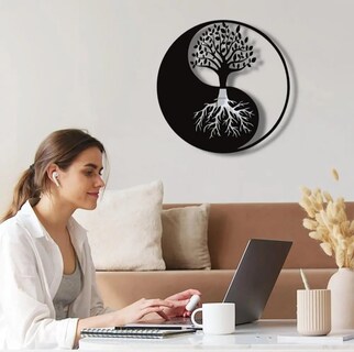 Foto 2 | Cuadro Decorativo Yin Yang, Madera Mdf, 40 Cm X 40 Cm - Venta Internacional.