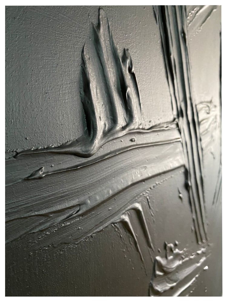 Foto 4 pulgar | Cuadro Decorativo Paisaje Negro Abstracto 90x70cm - Venta Internacional