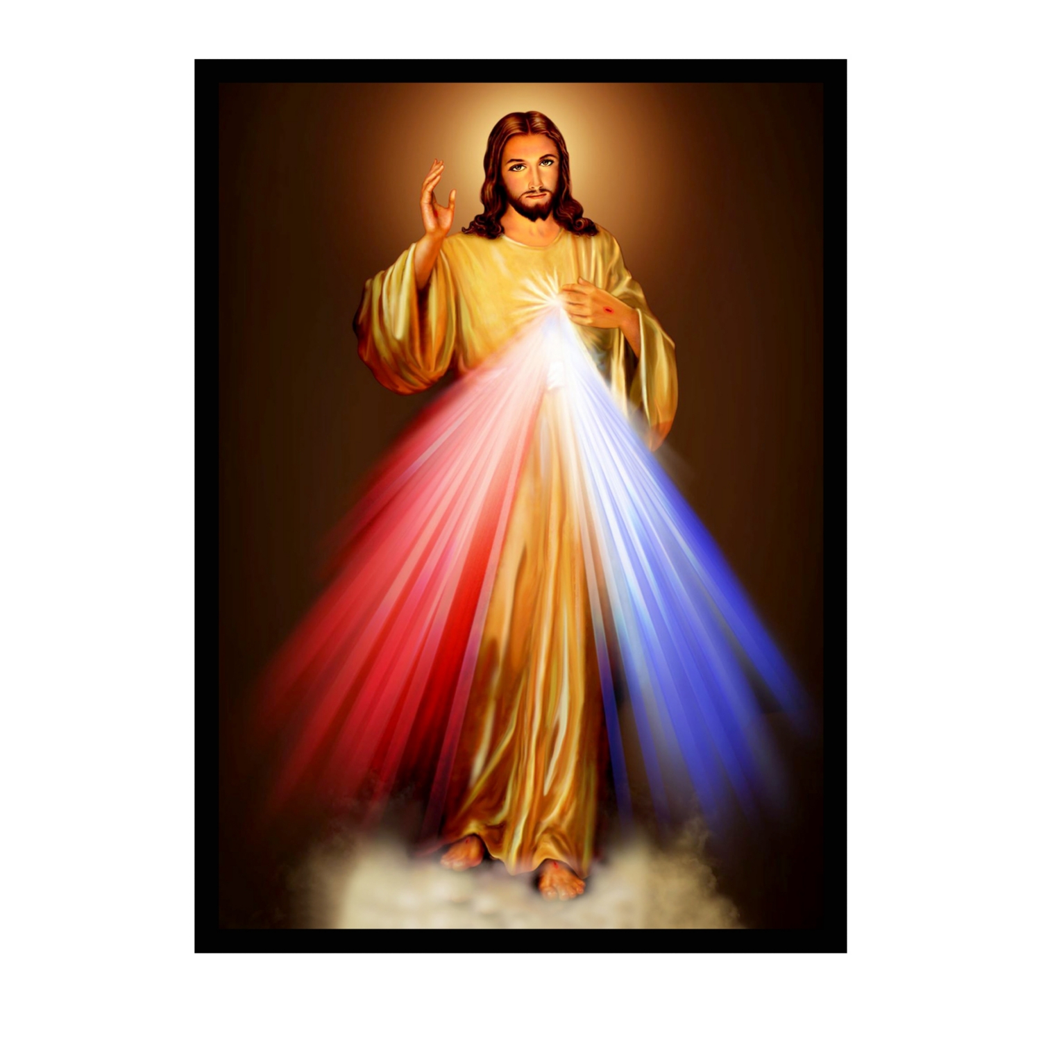 Foto 2 pulgar | Cuadro Sagrado Corazón de Jesús 50x70 cm Impresión Sobre Lienzo - Venta Internacional
