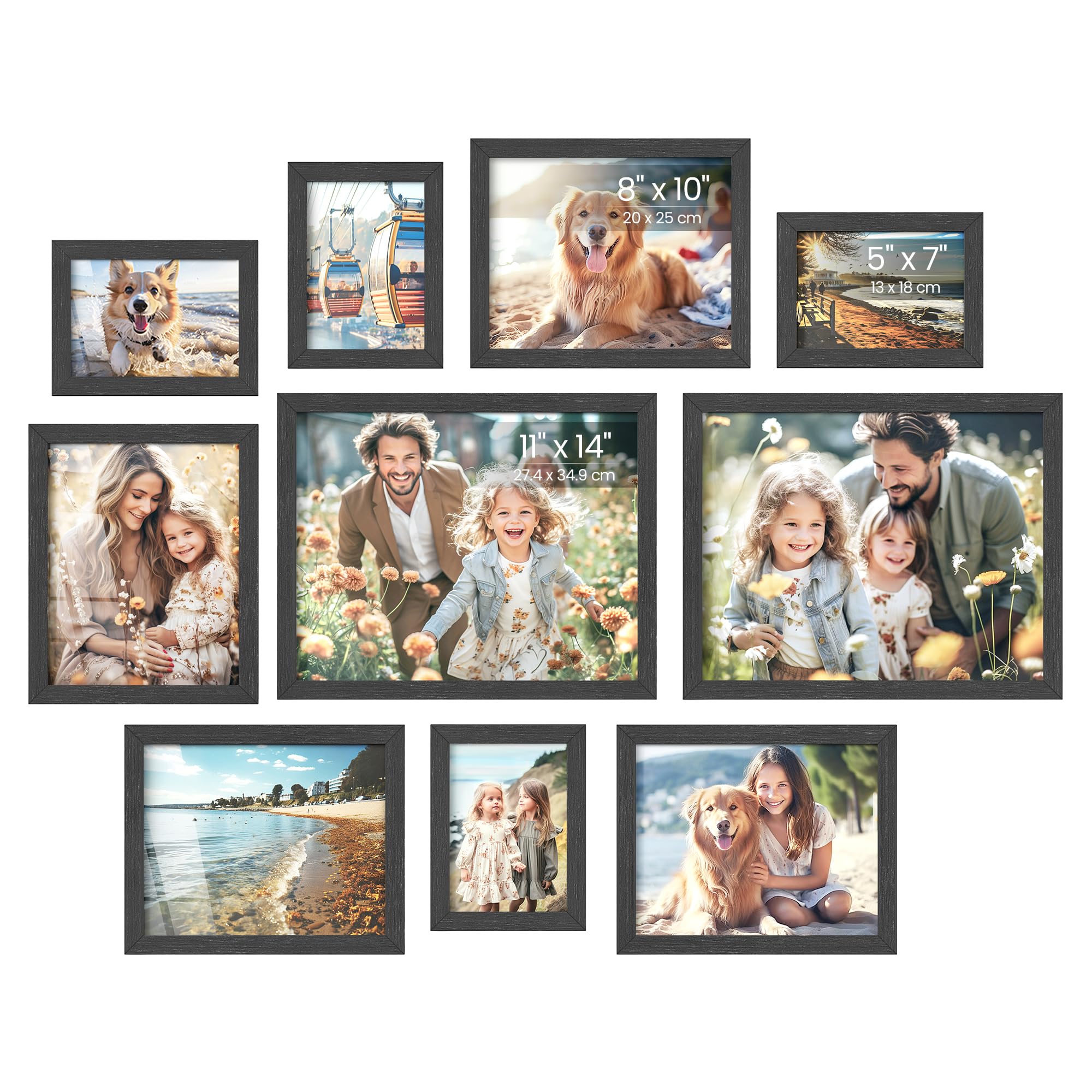 Set De 10 Marcos De Fotos Songmics Para Collage Con Tinta De Vidrio, Color Negro - Venta Internacional.