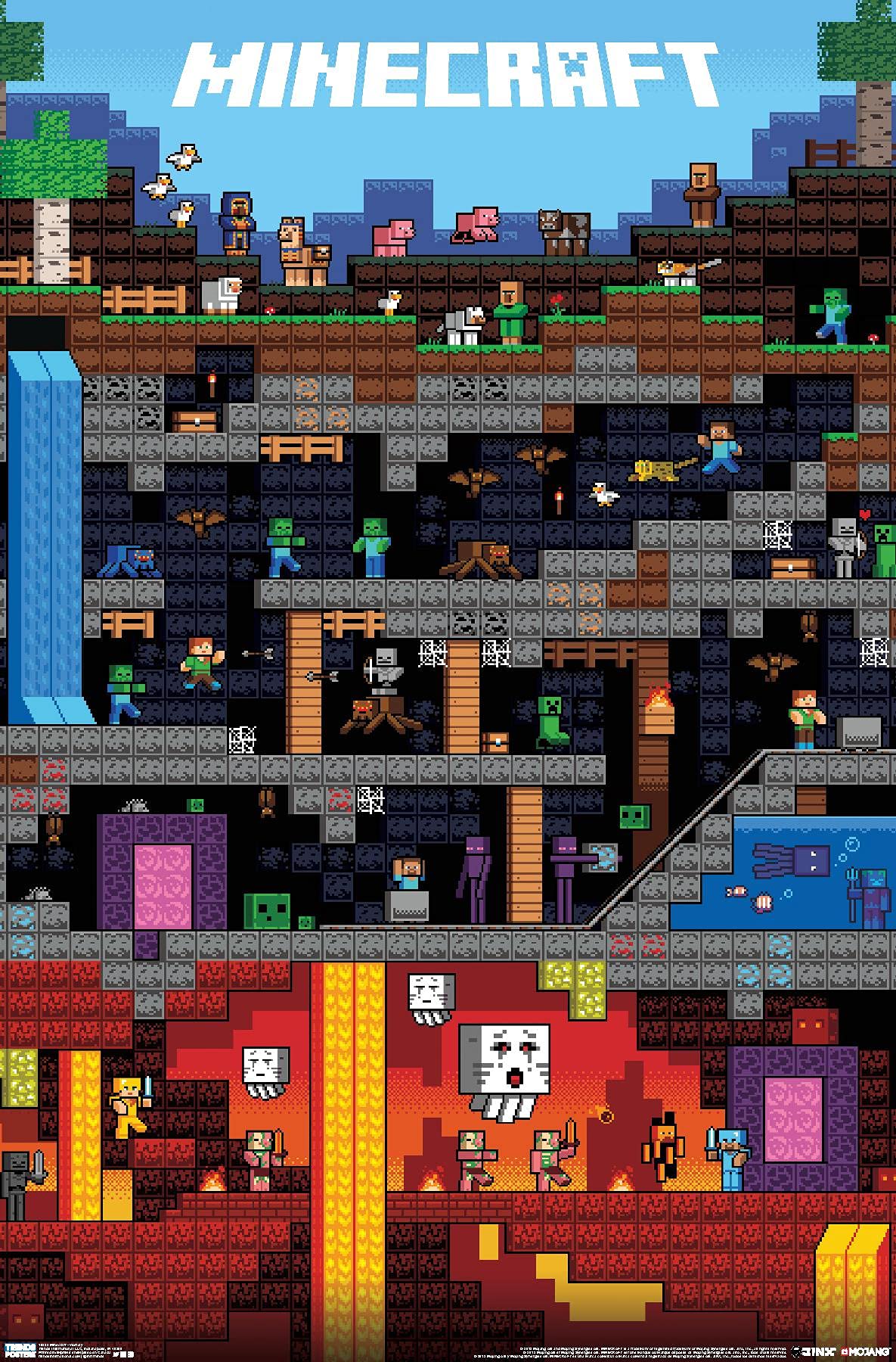 Foto 1 | Póster De Pared Trends International Minecraft Worldly, 22 X 34 Cm - Venta Internacional.