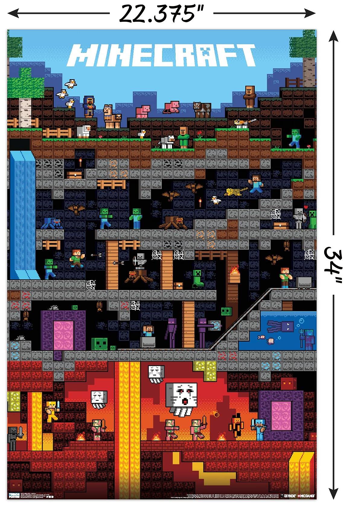 Foto 3 | Póster De Pared Trends International Minecraft Worldly, 22 X 34 Cm - Venta Internacional.