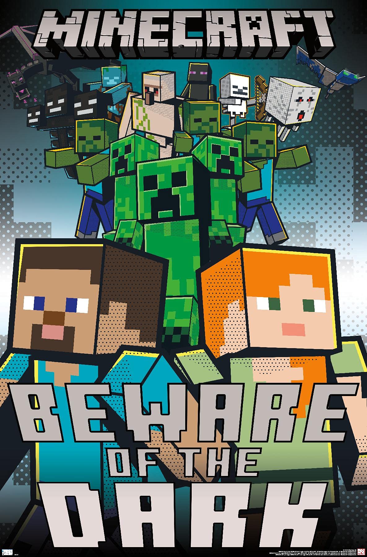 Póster Mural Trends International Minecraft Beware Of The Dark - Venta Internacional.