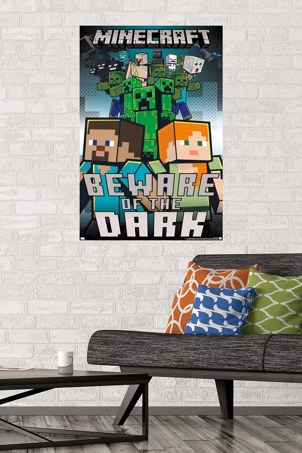 Foto 3 pulgar | Póster Mural Trends International Minecraft Beware Of The Dark - Venta Internacional.