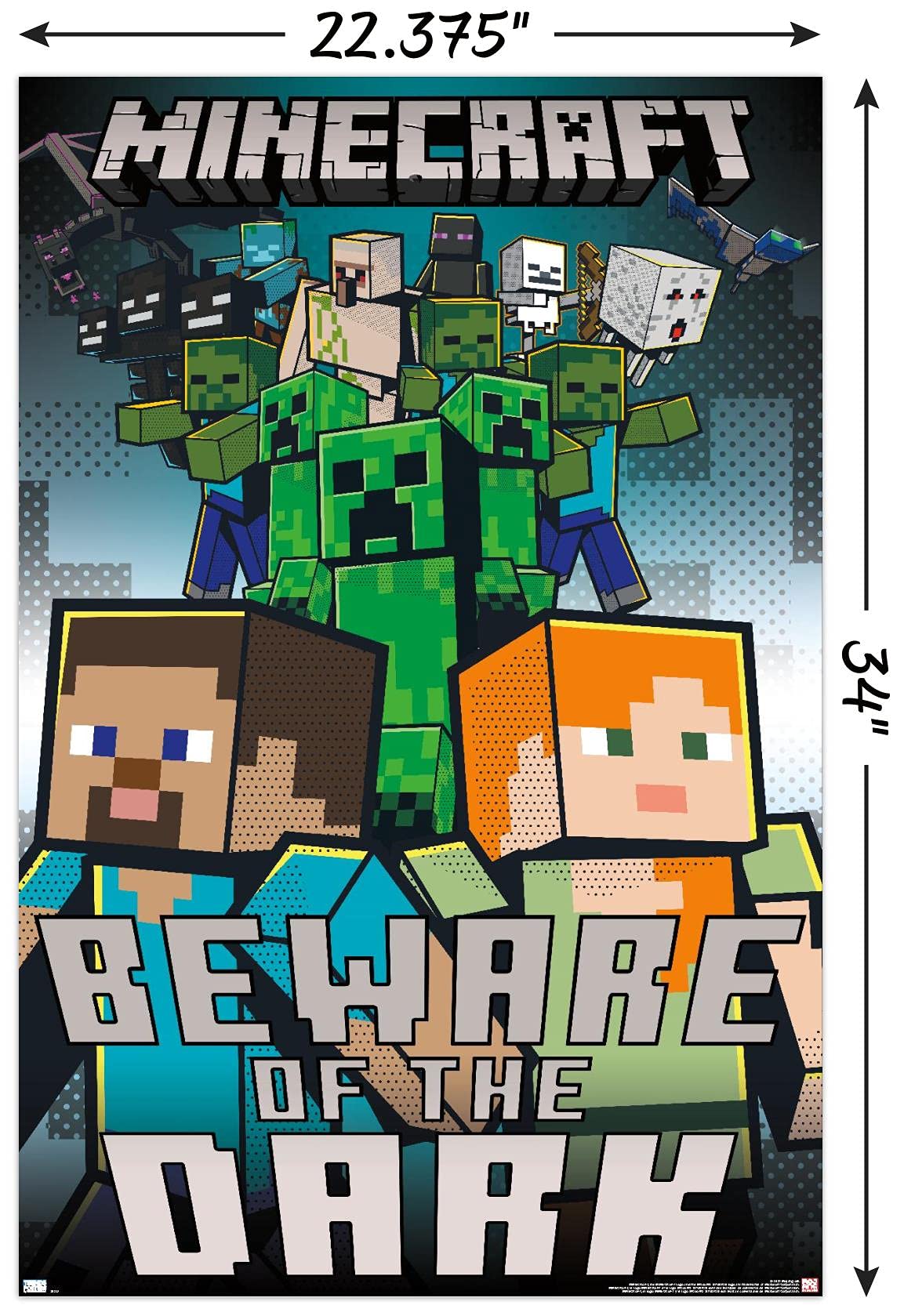 Foto 4 pulgar | Póster Mural Trends International Minecraft Beware Of The Dark - Venta Internacional.