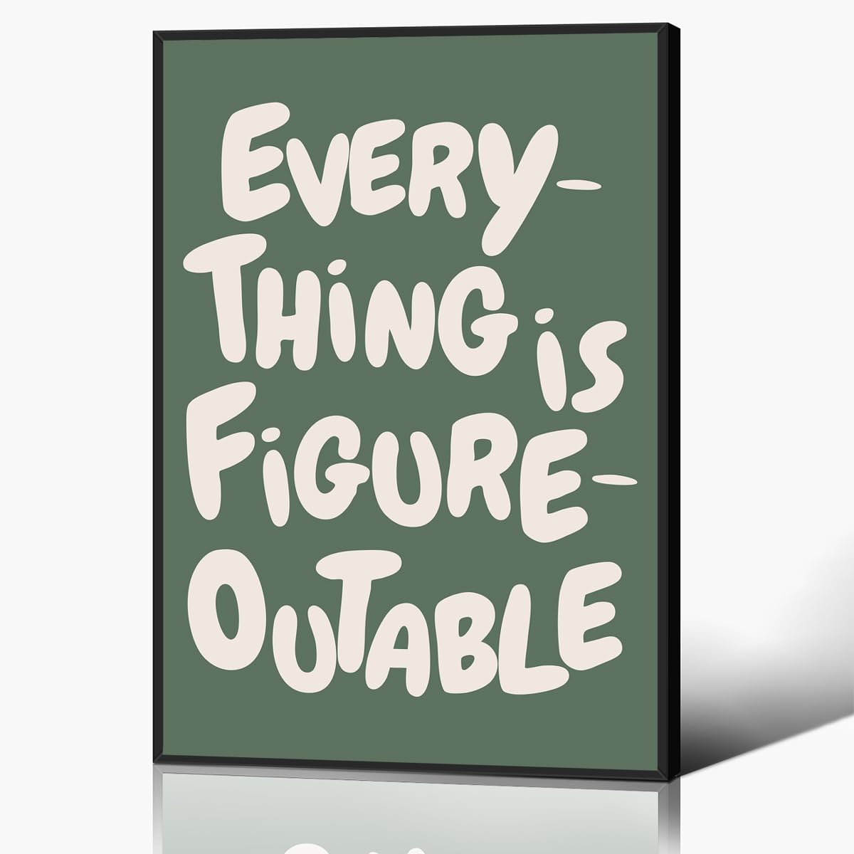 Póster Mural Moderno De Color Verde Everything Is Figureoutable - Venta Internacional.