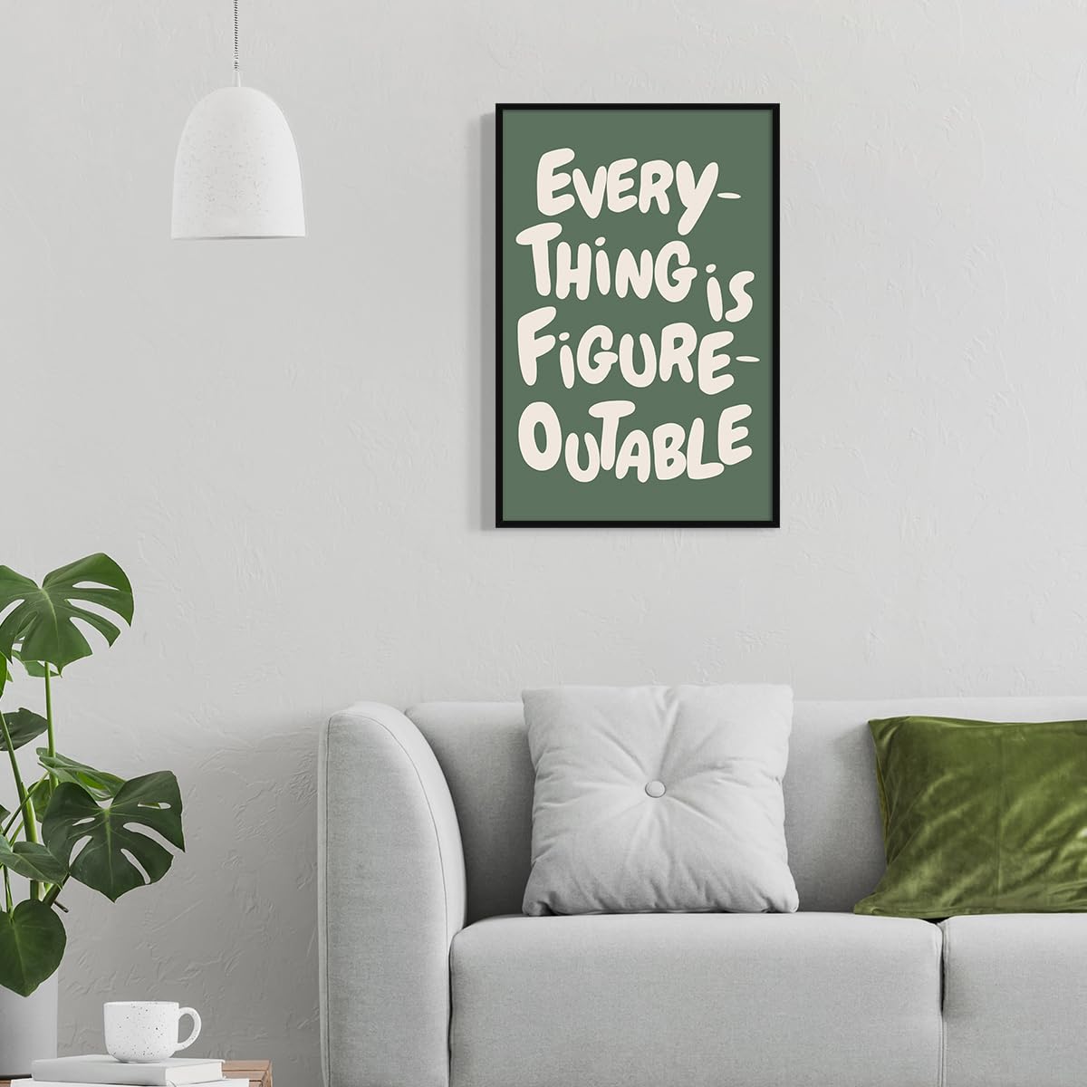 Foto 6 | Póster Mural Moderno De Color Verde Everything Is Figureoutable - Venta Internacional.