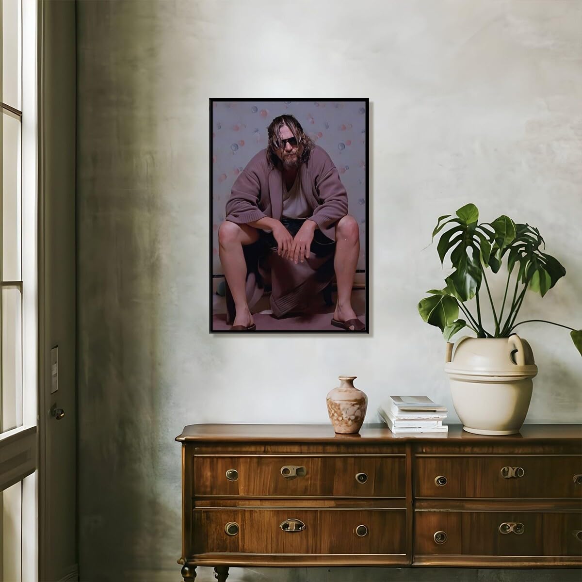 Foto 8 pulgar | Póster Divertido De La Película De Baño El Gran Lebowski, 40 X 60 Cm, Enmarcado - Venta Internacional.