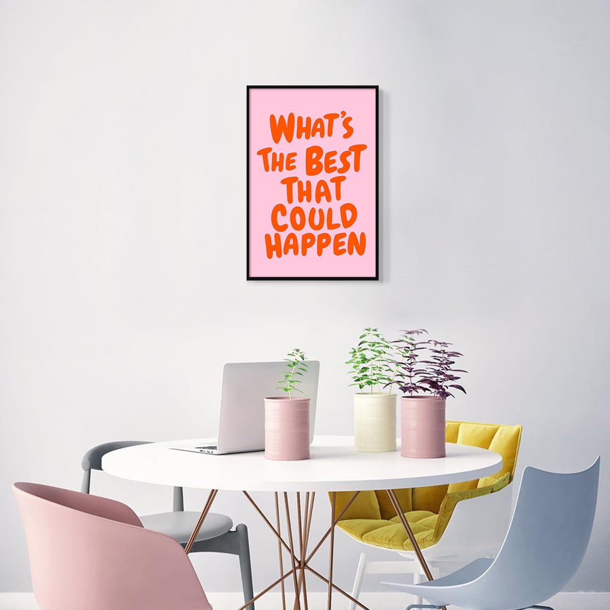 Foto 6 pulgar | Póster Trendy Con La Frase «lo Mejor Que Podría Pasar», 40 X 60 Cm - Venta Internacional.