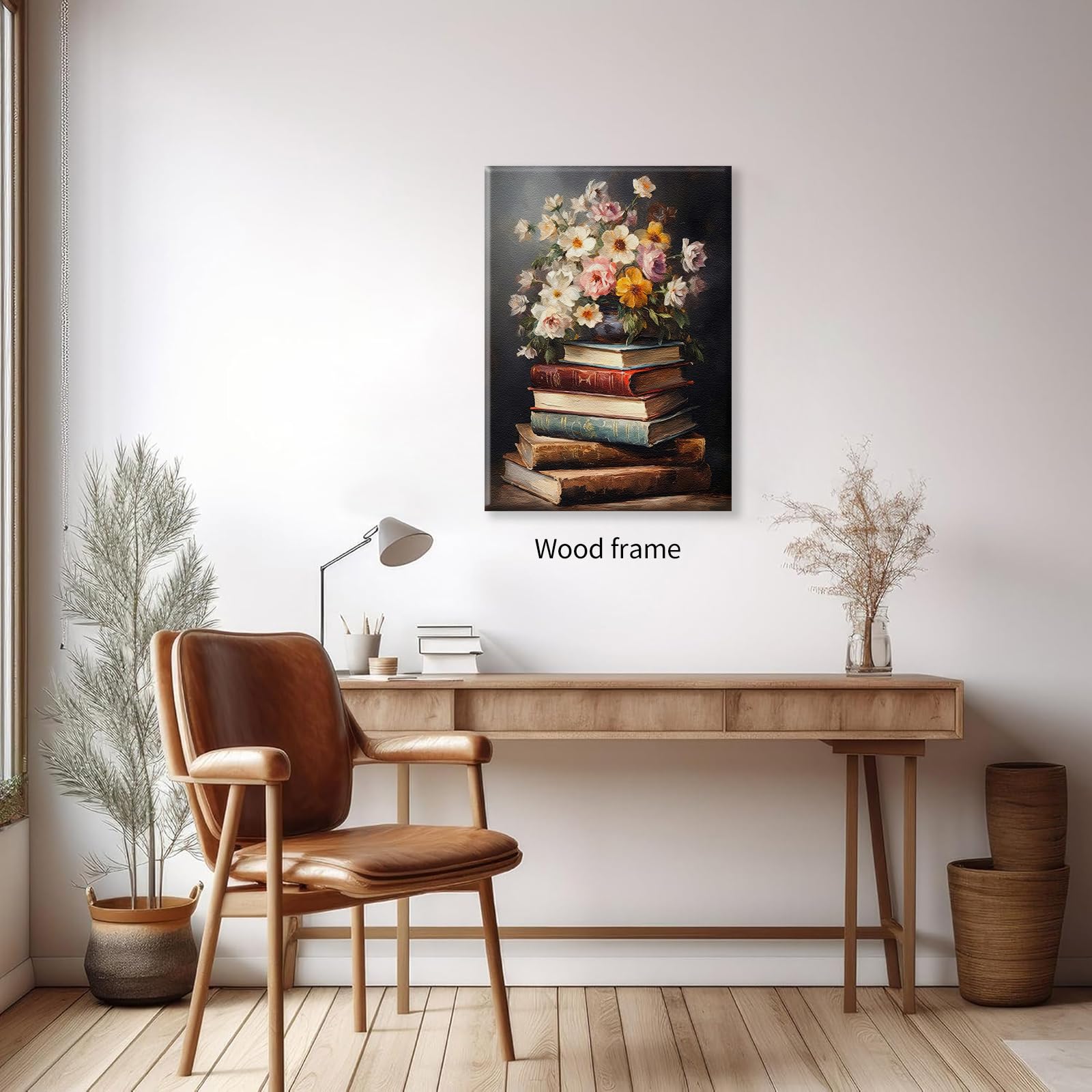 Foto 4 | Lienzo Para Pared, Libro Floral, Pintura Al Óleo De Flores Botánicas - Venta Internacional.