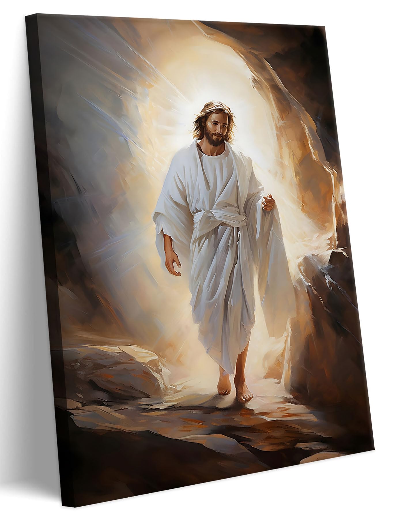 Lienzo Decorativo La Resurrección De Jesús Sonriendo, 60 X 90 Cm - Venta Internacional.