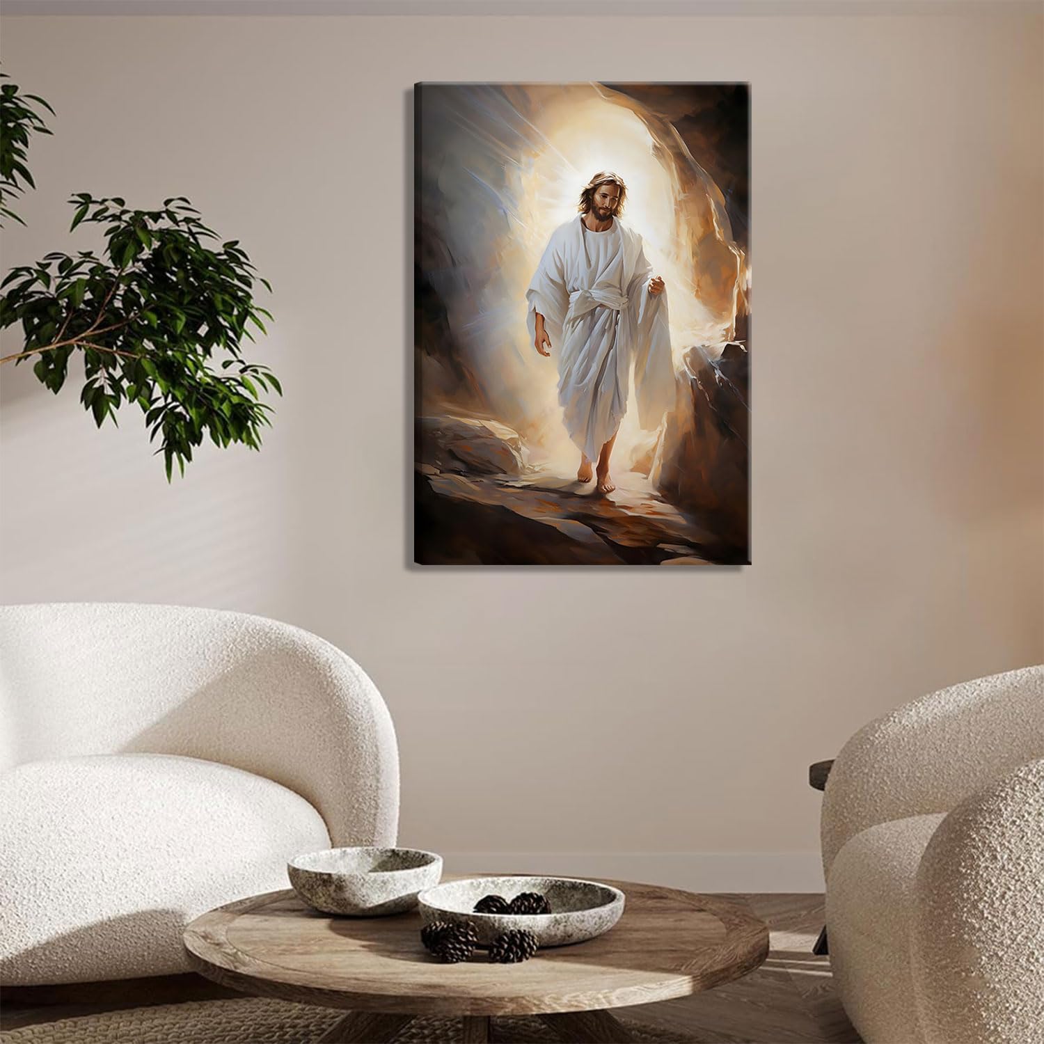 Foto 3 pulgar | Lienzo Decorativo La Resurrección De Jesús Sonriendo, 60 X 90 Cm - Venta Internacional.