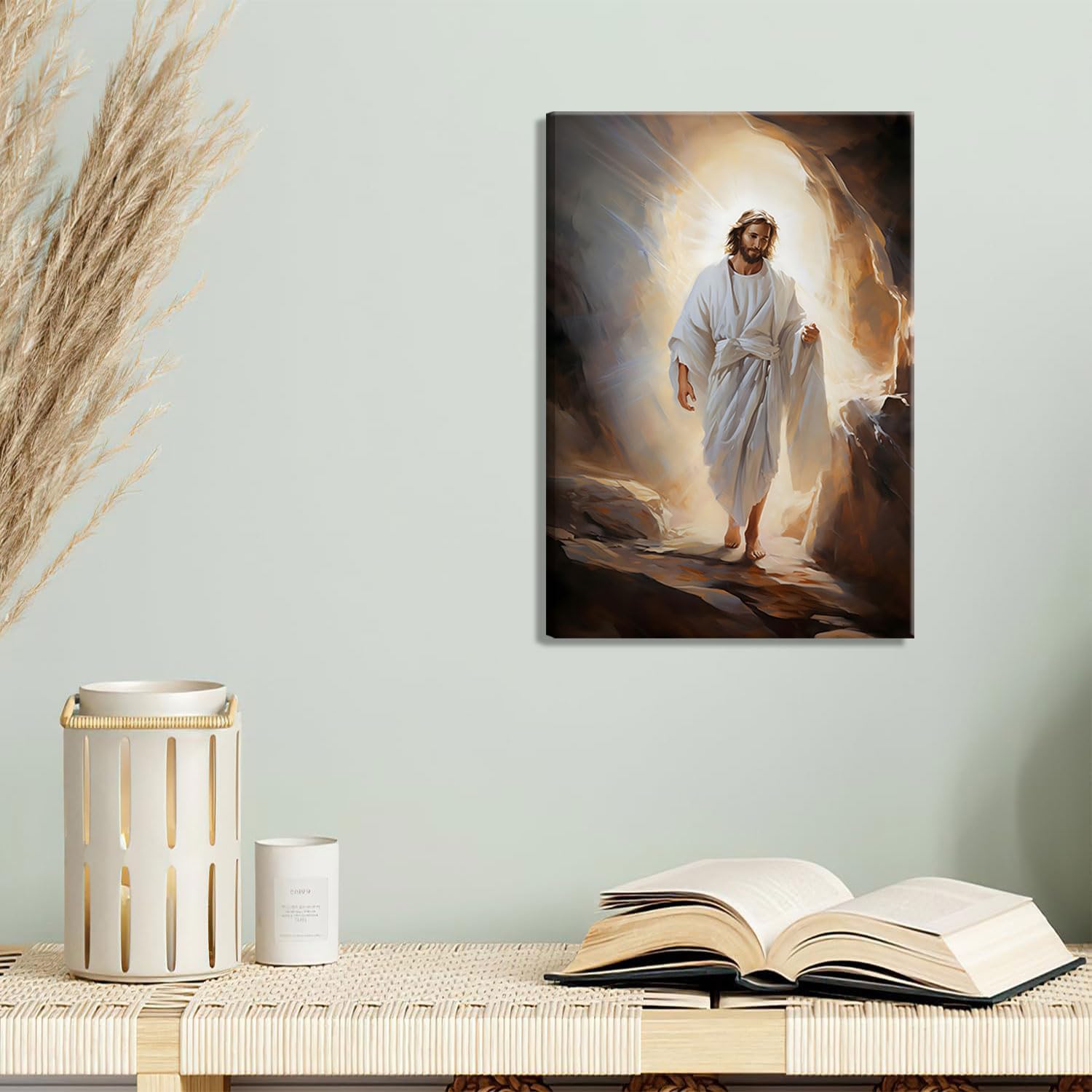 Foto 5 pulgar | Lienzo Decorativo La Resurrección De Jesús Sonriendo, 60 X 90 Cm - Venta Internacional.