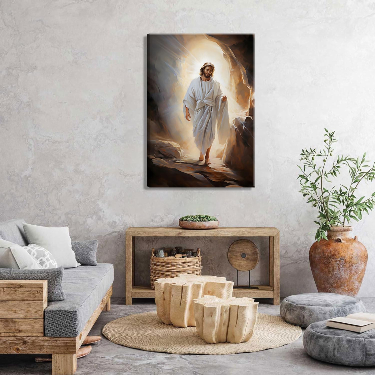 Foto 7 pulgar | Lienzo Decorativo La Resurrección De Jesús Sonriendo, 60 X 90 Cm - Venta Internacional.