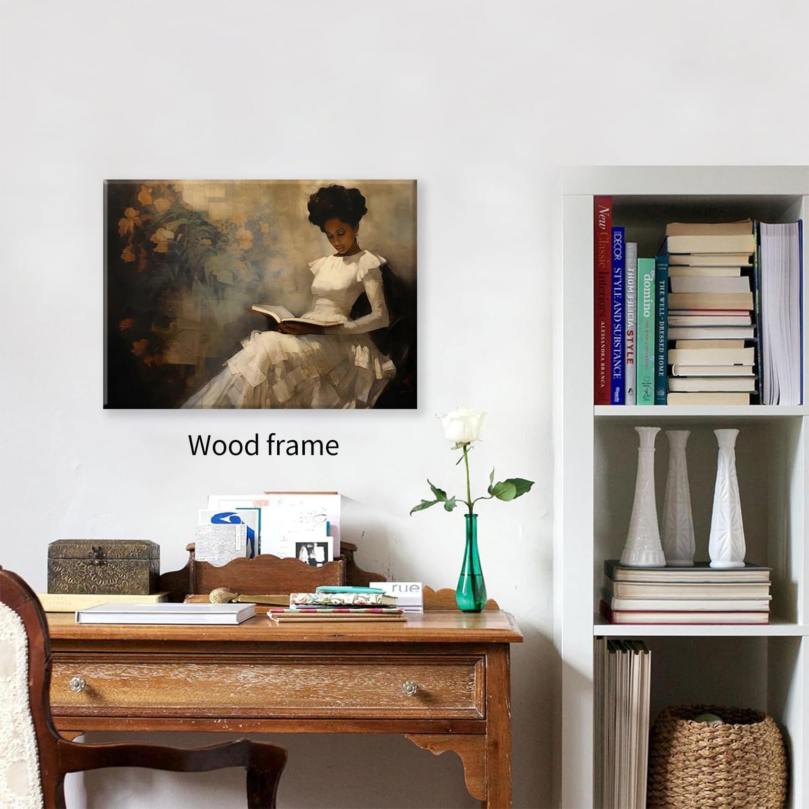 Foto 4 pulgar | Póster Niña Negra Leyendo Retrato Femenino Africano 40x60 Cm - Venta Internacional.