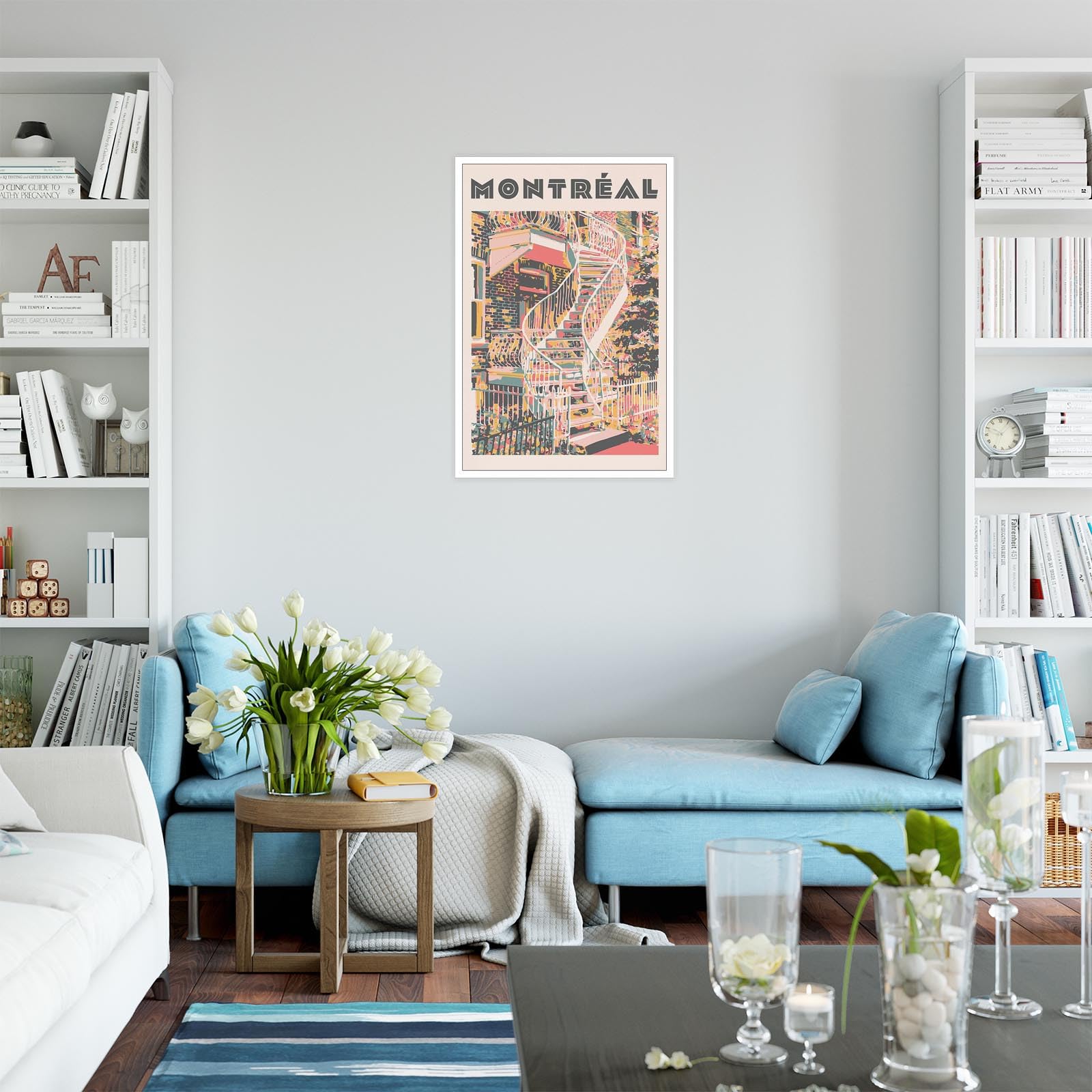 Foto 6 | Cuadro Mural Vintage Con Paisaje De La Ciudad De Montreal, 40 X 60 Cm, Impresión Sobre Lienzo - Venta Internacional.