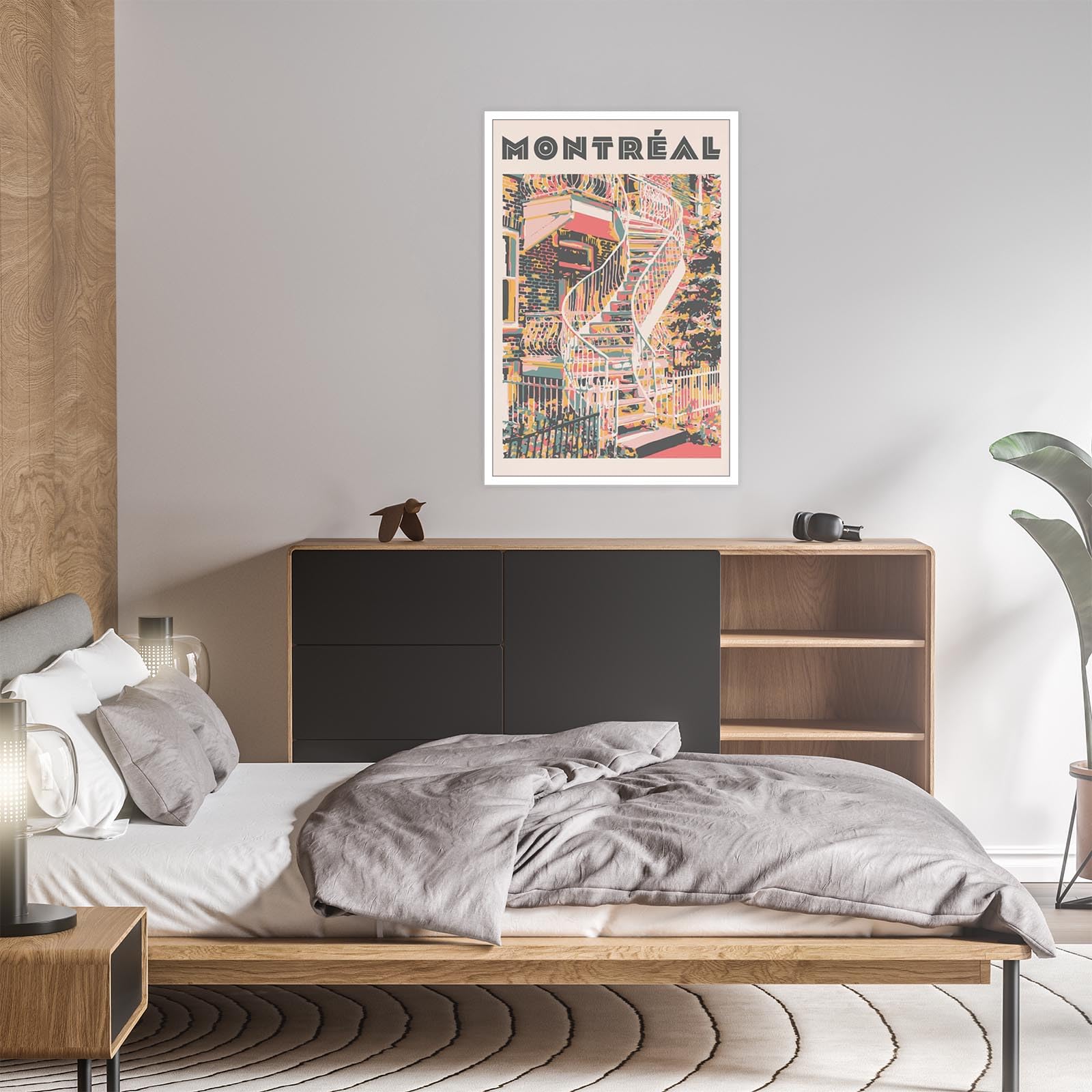 Foto 7 | Cuadro Mural Vintage Con Paisaje De La Ciudad De Montreal, 40 X 60 Cm, Impresión Sobre Lienzo - Venta Internacional.
