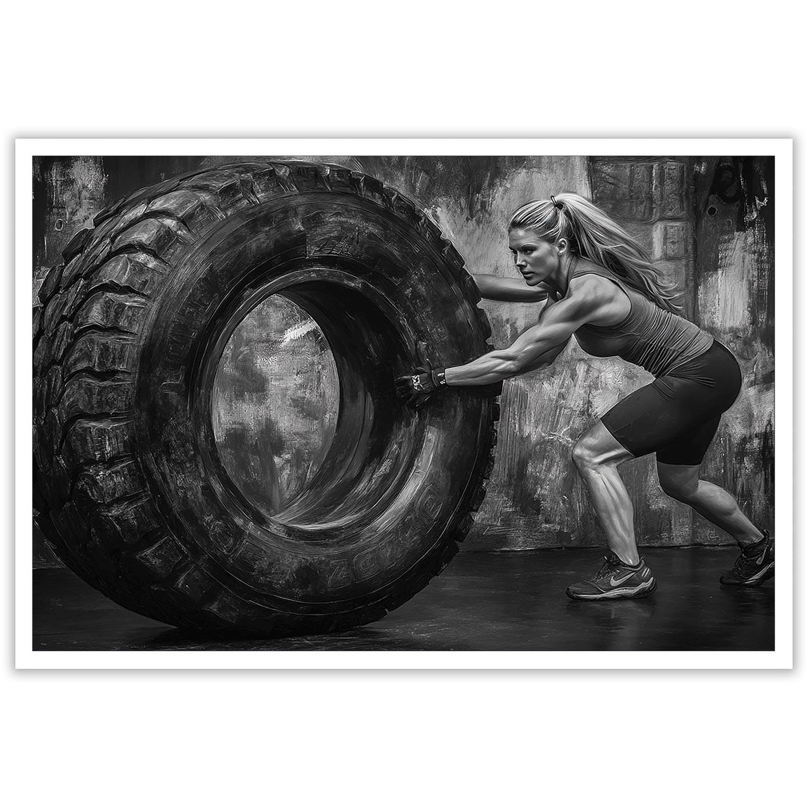 Póster Mural En Blanco Y Negro Para Mujeres Con Motivación Para Hacer Ejercicio - Venta Internacional.
